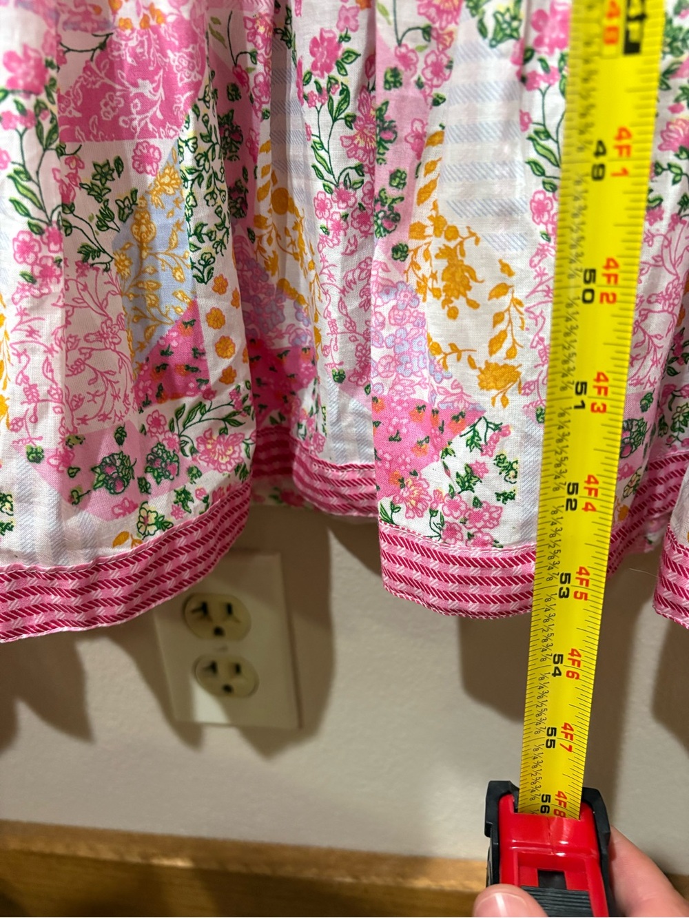 Simply Southern Pink Floral Patchwork dress - Picture 4 of 5